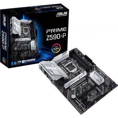  Зображення Материнська плата Socket_1200 ASUS PRIME Z590-P DDR4, 128Gb, USB3.2 Gen 2 Type-A, USB 3.2 Gen 2x2, 2xUSB3.2 Gen1 Type-A, RJ45, 2xUSB2.0, PS/2, HDMI, DisplayPort, optical SPDIF out, 5 x Audio, 1xM.2 22110, 2xM.2 2280, 4xSata 6.0 Gb/s, ATX, BOX) 