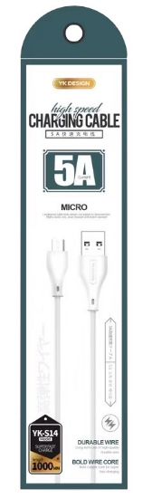  Зображення Кабель YK YK-S14m USB-MicroUSB, 1м White 