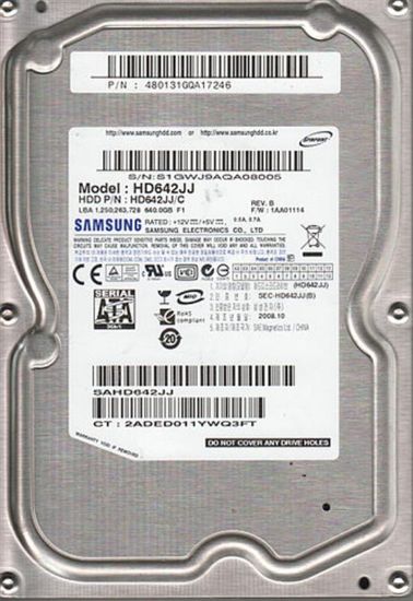  Зображення Накопичувач HDD SATA  640GB Samsung 7200rpm 16MB (HD642JJ) Refurbished 