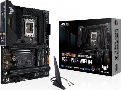  Зображення MB Socket_1700 ASUS TUF GAMING B660-PLUS WIFI D4 (B660, DDR4, 128Gb, 5333MHz, LAN-2,5Gbt/s, DisplayPort, HDMI, 1xM.2 2280, 2xM.2 22110, 4xSata6.0Gb/s, Wi-Fi (802.11 a/b/g/n/ac/ax), Bluetooth 5.2, ATX)) 