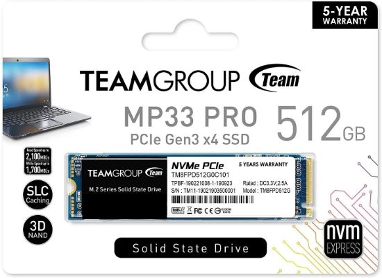  Зображення Накопичувач SSD  512GB Team MP33 Pro M.2 2280 PCIe 3.0 x4 3D TLC (TM8FPD512G0C101) 