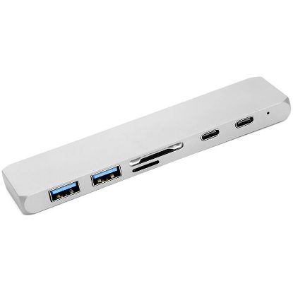  Зображення Концентратор PowerPlant Type-C - HDMI 4K, USB 3.0, USB Type-C, SD, microSD (CA911684) 