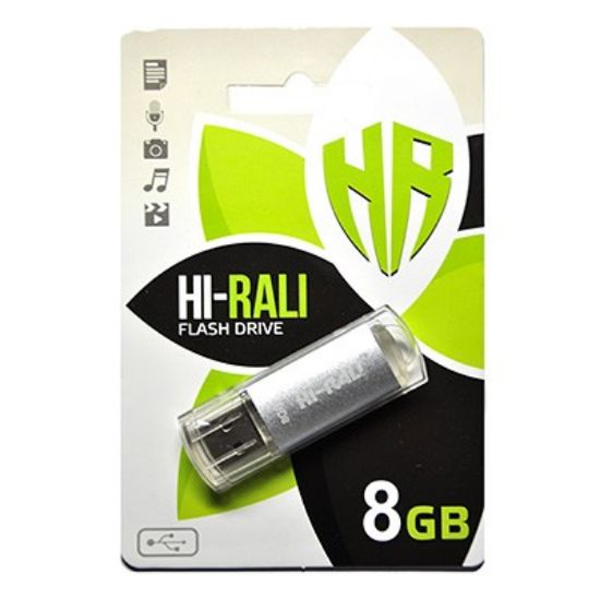  Зображення Флеш-накопичувач USB 8GB Hi-Rali Rocket Series Silver (HI-8GBVCSL) 