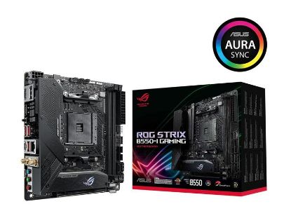  Зображення MB Asus ROG Strix B550-I Gaming (B550/sAM4/ROG SupremeFX S1220A/2xDDR4 3200(OC)/1xASUS Wi-Fi Module, 1xUSB 3.2 Gen2 Type-C, 3 x USB 3.2 Gen 2, 1 x audio USB Type-C, 1 x RJ-45 LAN, 1 x USB 2.0, 1 x HDMI, 1 x DisplayPort, 3 x Audio/MiniATX)) 