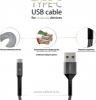  Зображення Кабель Intaleo CB0 USB-USB Type-C 0.2м Black/Grey (1283126495656) 