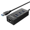  Зображення Концентратор Orico USB 3.0 3 port + RJ45 (HR01-U3-V1-BK-BP) (CA912742) 