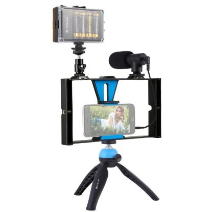  Зображення Набір блогера Puluz 4in1 (light, mount, phone holder, microphone) (PKT3023) 