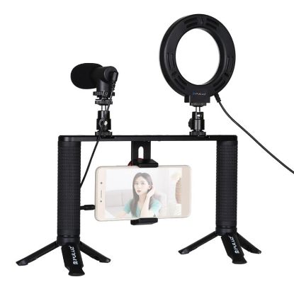  Зображення Набір блогера Puluz 4in1 (ring light, mount, phone holder, microphone) (PKT3028) 