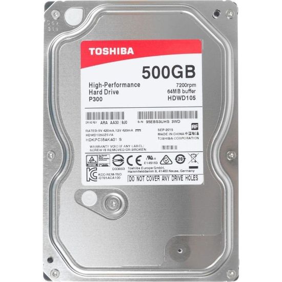  Зображення Накопичувач HDD SATA  500GB Toshiba P300 7200rpm 64MB (HDWD105UZSVA) 