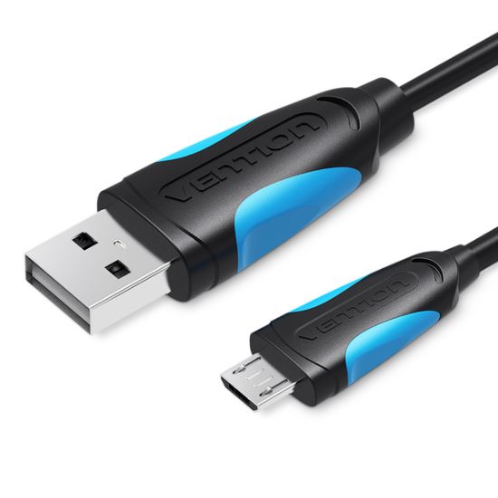  Зображення Кабель Vention USB-A 2.0 - microUSB B, 1 m, Black (VAS-A04-B100-N) 