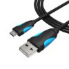  Зображення Кабель Vention USB-A 2.0 - microUSB B, 1 m, Black (VAS-A04-B100-N) 