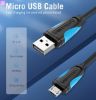  Зображення Кабель Vention USB-A 2.0 - microUSB B, 3 m, Black (VAS-A04-B300-N) 