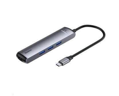  Зображення Концентратор USB-C Baseus Mechanical Eye 6 in 1 Smart Grey (CAHUB-J0G) 