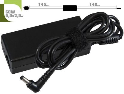  Зображення Блок живлення 1StCharger для ноутбука DELL 60W 19V 3.16A 5.5x2.5 + кабель живлення Retail BOX 