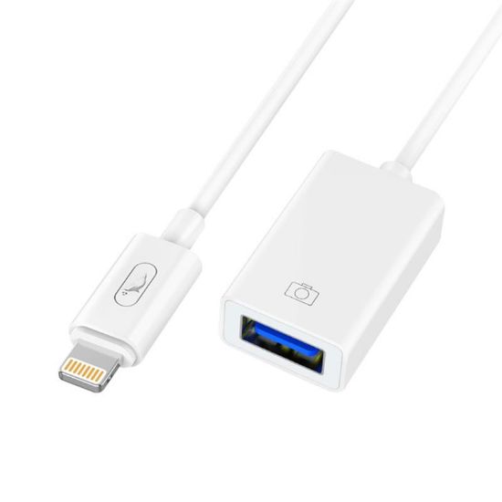  Зображення Перехідник SkyDolphin OT01 OTG Lightning - USB White (ADPT-00028) 