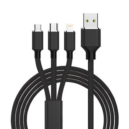  Зображення Дата кабель USB 2.0 AM to Lightning + Micro 5P + Type-C 1.2m black XoKo (SC-330-BK) 