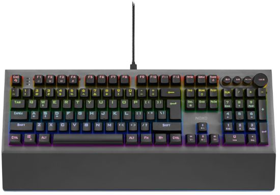  Зображення Клавіатура Noxo Conqueror Mechanical gaming keyboard, Blue Switches, Black (4770070882023) 