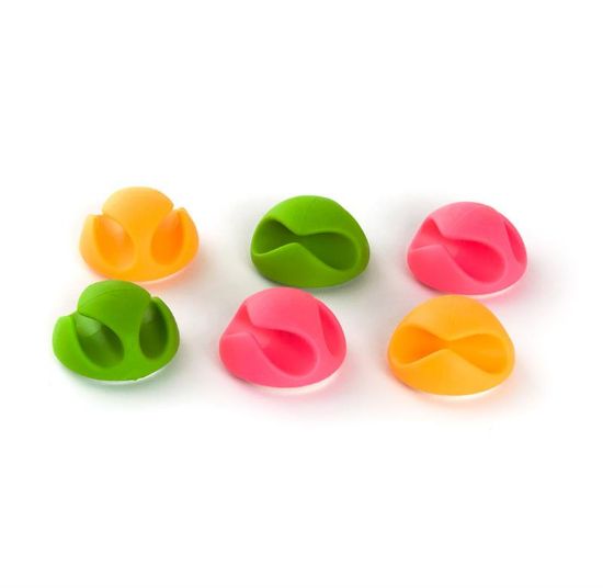  Зображення Тримач для кабелю Piko CC-929 6 pcs green, pink, yellow (1283126476914) 