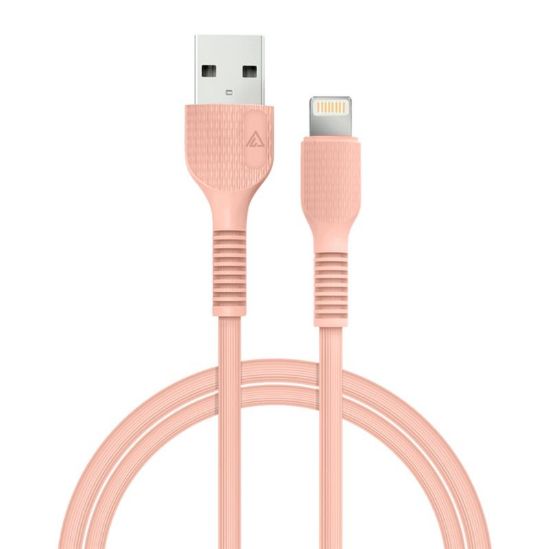  Зображення Дата кабель USB 2.0 AM to Lightning 1.2m AL-CBCOLOR-L1PH Peach ACCLAB (1283126518201) 