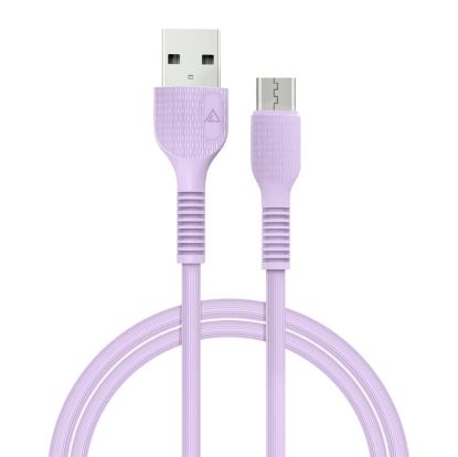  Зображення Кабель ACCLAB AL-CBCOLOR-M1PP USB-microUSB 1.2м Purple (1283126518126) 