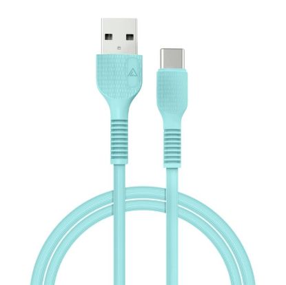  Зображення Кабель ACCLAB AL-CBCOLOR-T1MT USB-USB Type-C 1.2м Mint (1283126518256) 
