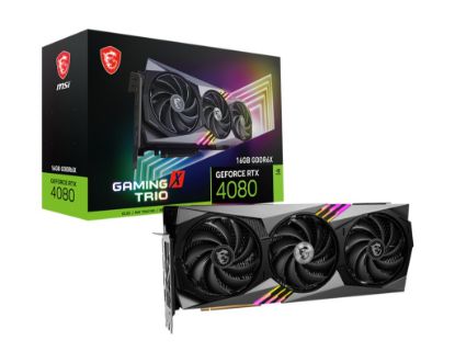  Зображення Відеокарта GF RTX 4080 16GB GDDR6X Gaming X Trio MSI (GeForce RTX 4080 16GB GAMING X TRIO) 