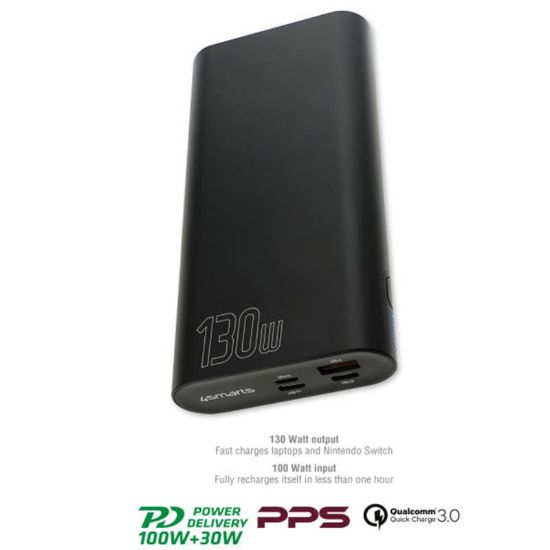  Зображення Універсальна мобільна батарея 4smarts Enterprise 2 20000mAh 130W with Quick Charge, PD, Black 