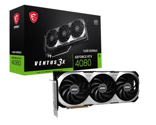  Зображення Відеокарта GF RTX 4080 16GB GDDR6X Ventus 3X OC MSI (GeForce RTX 4080 16GB VENTUS 3X OC) 