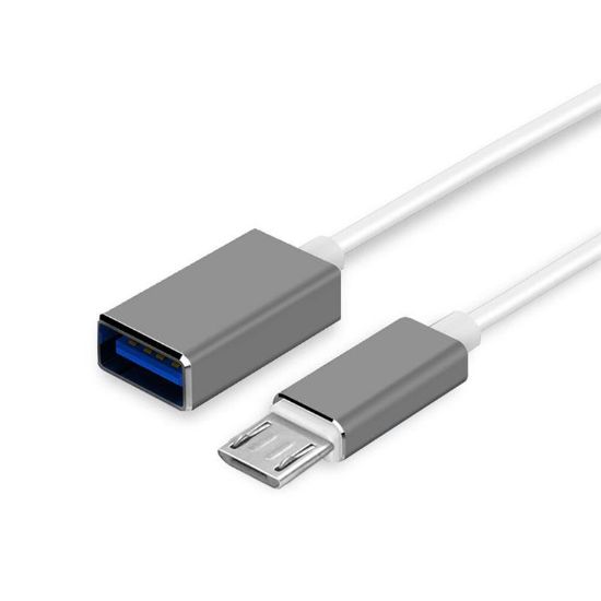  Зображення Адаптер XoKo AC-140 Micro USB-USB з кабелем сірий (XK-AC-140-GR) 