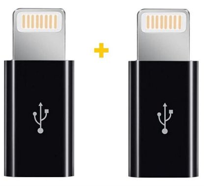  Зображення Перехідник MicroUSB to Lightning AC-030 2 pcs XoKo (XK-AC030-BK2) 