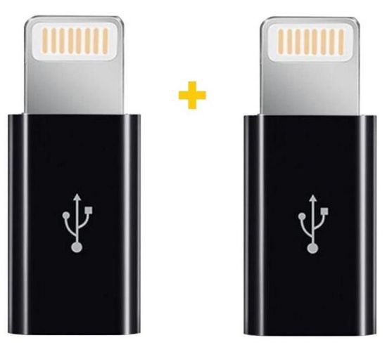  Зображення Перехідник MicroUSB to Lightning AC-030 2 pcs XoKo (XK-AC030-BK2) 