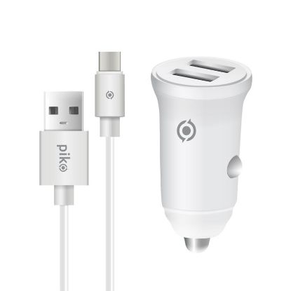  Зображення Зарядний пристрій Piko CC-312 (2USB3,1A) + USB-C cable (1283126538803) 