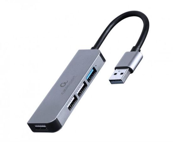  Зображення USB концентратор (Hub) Cablexpert 1 х USB 3.1 Gen1 (5 Gbps), 3 х USB 2.0, метал, сірий 