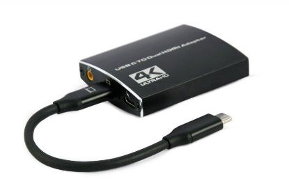  Зображення Адаптер-перехідник Cablexpert USB-C на 2хHDMI M 3.5 mm Jack 