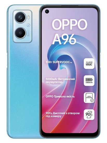  Зображення Смартфон Oppo A96 8/128GB Dual Sim Sunset Blue 