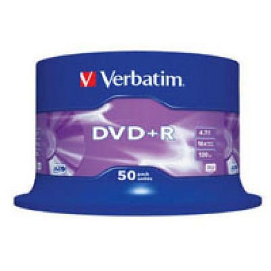  Зображення Диск DVD+R 4.7GB  16x   50pcs  Verbatim Matt Silver Cake) 