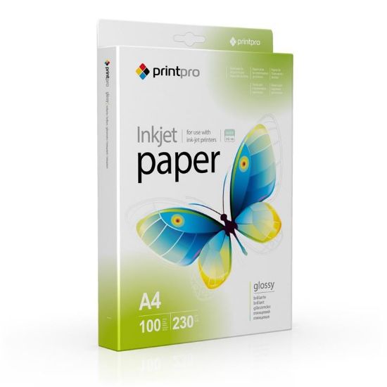  Зображення Бумага PrintPro глянц. 230г/м, A4 PG230-100 