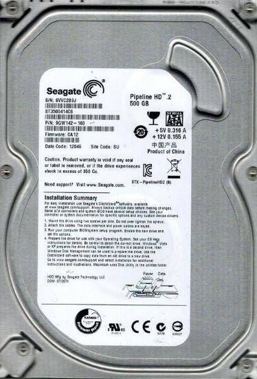  Зображення Накопичувач HDD SATA  500GB Seagate Pipeline HD 5900rpm 16MB (ST3500414CS) Ref 