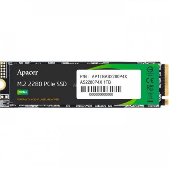  Зображення Твердотільний диск M.2  1TB  Apacer AS2280P4X  (PCIe 3.0 x4, NVMe 1.3, 3D-NAND, 2100MB/s / 1700MB/s)) 