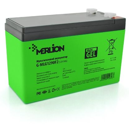  Зображення Акумуляторна батарея Merlion 12V 9AH Green (G-MLG1290F2/12648) AGM мультігель  