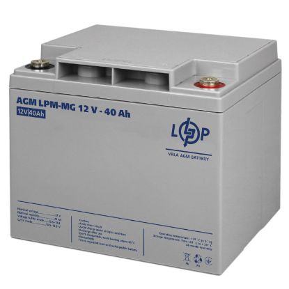  Зображення Акумуляторна батарея LogicPower 12V 40AH (LPM-MG 12 - 40 AH) AGM мультигель  