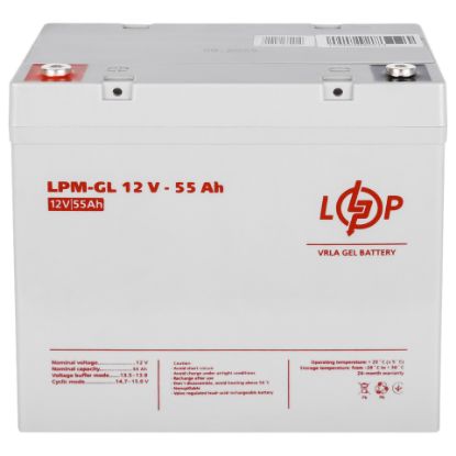  Зображення Акумуляторна батарея LogicPower 12В 55 Aч (15266) LPM-GL55 