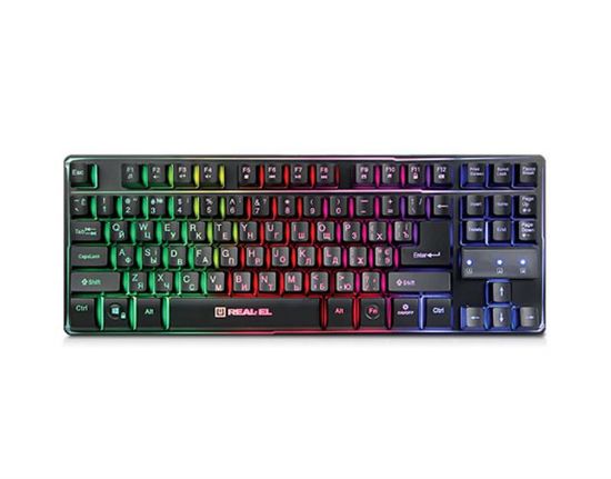  Зображення Клавіатура REAL-EL Gaming 8710 TKL Backlit Ukr Black 