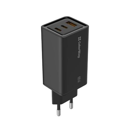  Зображення Зарядное устройство Colorway GaN3 Pro Power Delivery (USB-A + 2 USB TYPE-C) (65W) black 