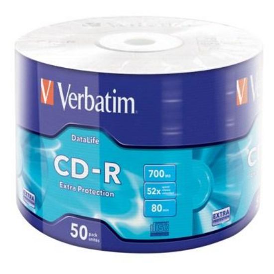  Зображення Диск CD-R 700MB  52x   50pcs  Verbatim Extra Protection Spindle) 