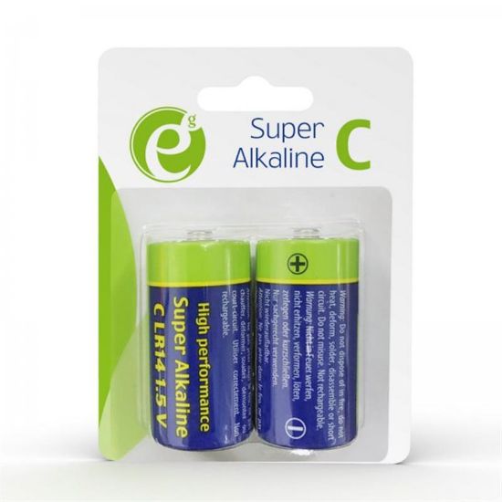  Зображення Батарейки LR14/Тип С  EnerGenie Super Alkaline EG-BA-LR14-01 2 шт.) 