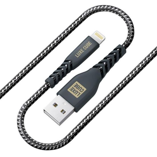  Зображення Кабель Luxe Cube Kevlar USB-Lightning, 1.2м, чорний (8886668686440)  