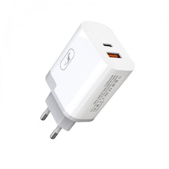  Зображення Зарядний пристрій SkyDolphin SC17 PD+QC3.0 (2USB, 3A) White (MZP-000110) 