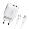  Зображення Зарядний пристрій SkyDolphin SC22EBV (2USB, 2.1A) White (MZP-000164) + кабель microUSB 