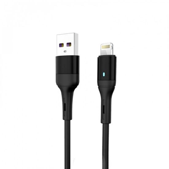  Зображення Кабель SkyDolphin S06L LED Smart Power USB - Lightning 1м, Black (USB-000554) 